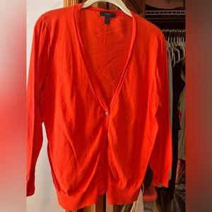 JCrew v-neck button down sweater in XL. Bright orange.